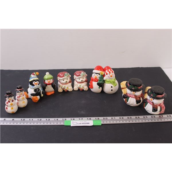 (5) Salt & Pepper Shaker Sets: Snowmen, Penguins, Bears