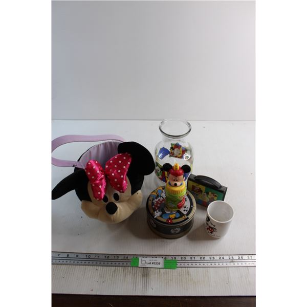 Minnie Mouse Tin, Vase and Misc.