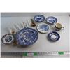 Image 1 : Assorted Plates, Spoons and Creamer - Blue Willow