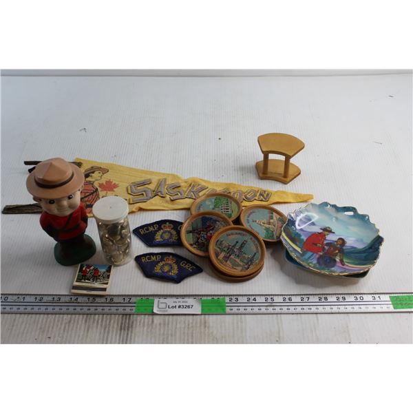 RCMP Statue, Decorative Plates and Misc.