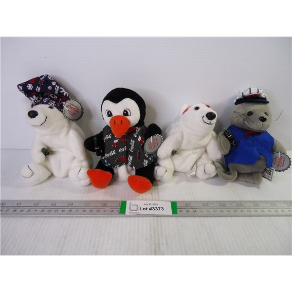(4) Collectible Coca Cola Plushies