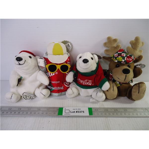 (4) Collectible Coca Cola Plushies