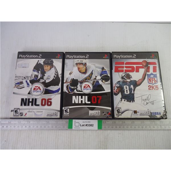 (3) PlayStation 2 Games- Hockey and Football