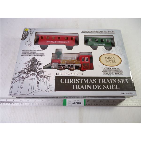 (13) Piece Christmas Train Set (NIB)