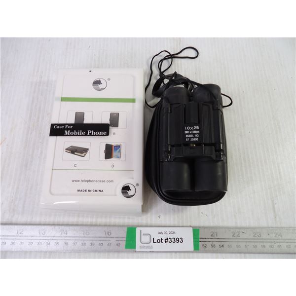 Mobile Phone Case and 10x25 Small Binoculars