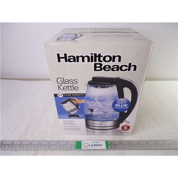Hamilton Beach Glass Kettle 1.7 Litre Capacity (sealed)