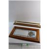 Image 1 : Oak Wood Mirror and Towel Bar