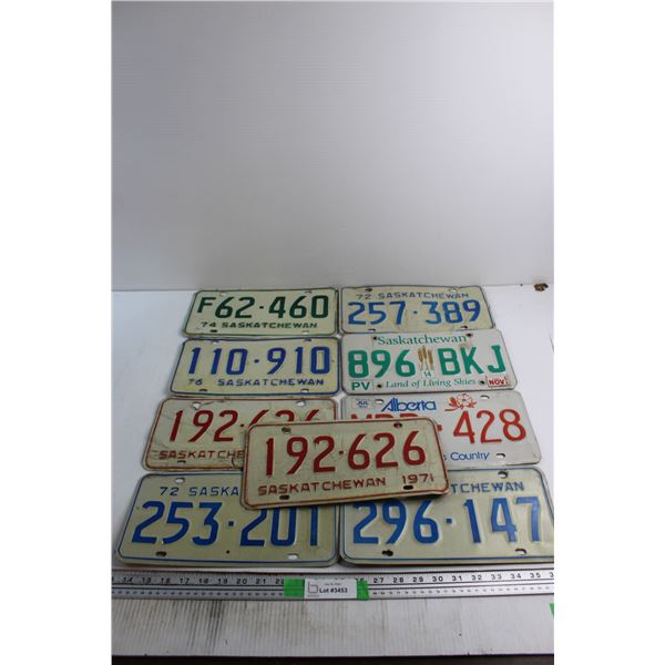 Alberta and Saskatchewan Licence Plates
