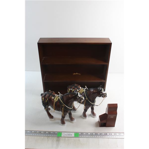 Wooden Shelf Rack and Misc.