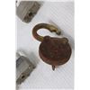 Image 3 : (1) Vintage Steel State Lock (has key) & (5) Pad Locks (No Keys)