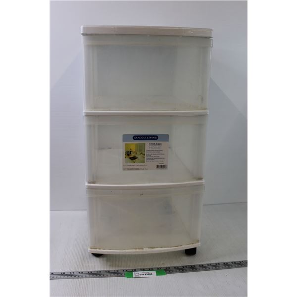 *Rolling Plastic Storage Drawers - 16.5" x 13.25" x 26.5", as is