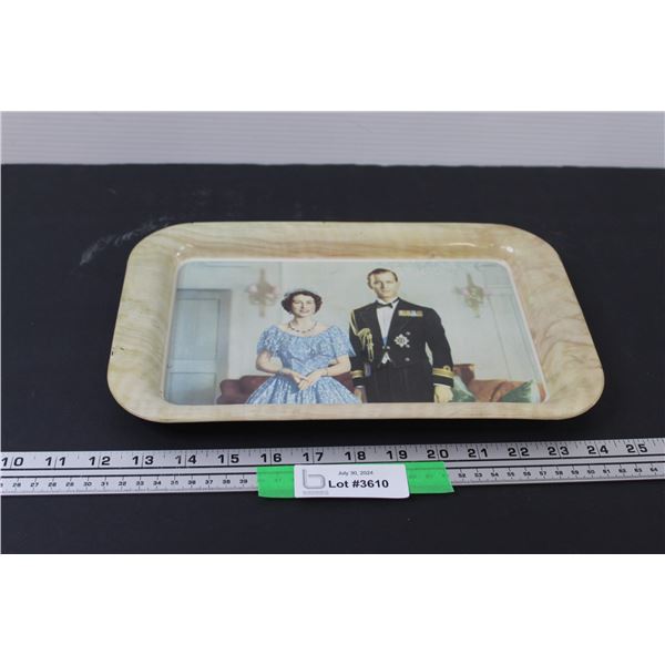 Queen Elizabeth II & Prince Phillip Tin Serving Tray - 13" x 9"