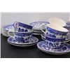 Image 2 : "Blue Willow" Pattern Tea Cups & Plates Set (11 Tea Cups & Dessert Plates as well)