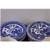 Image 3 : "Blue Willow" Pattern Tea Cups & Plates Set (11 Tea Cups & Dessert Plates as well)