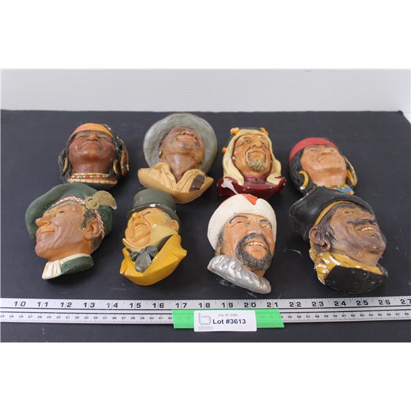 (2) Bossons Heads (Bottom Two on Left), (6) Bossons Style Heads (Some Wear)