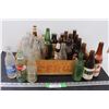 Image 1 : (20+) Vintage Glass Bottles: Sprite, Coca Cola, Beer, Sun Crest, Misc. in Wooden Crate