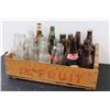 Image 7 : (20+) Vintage Glass Bottles: Sprite, Coca Cola, Beer, Sun Crest, Misc. in Wooden Crate