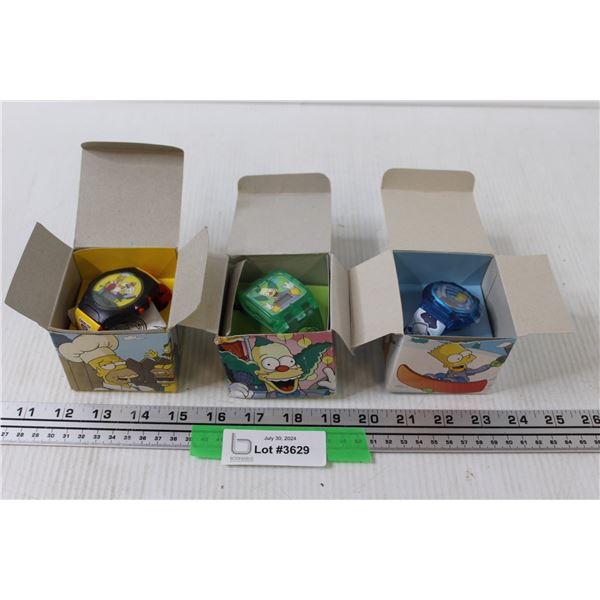 (3) Simpsons Watches - Powers On, as is