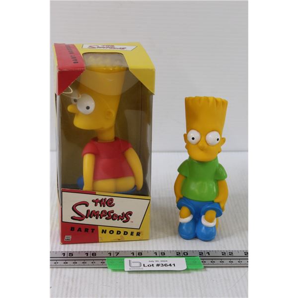 (2) Bart Simpson Bobble Head & Coin Bank - 7"