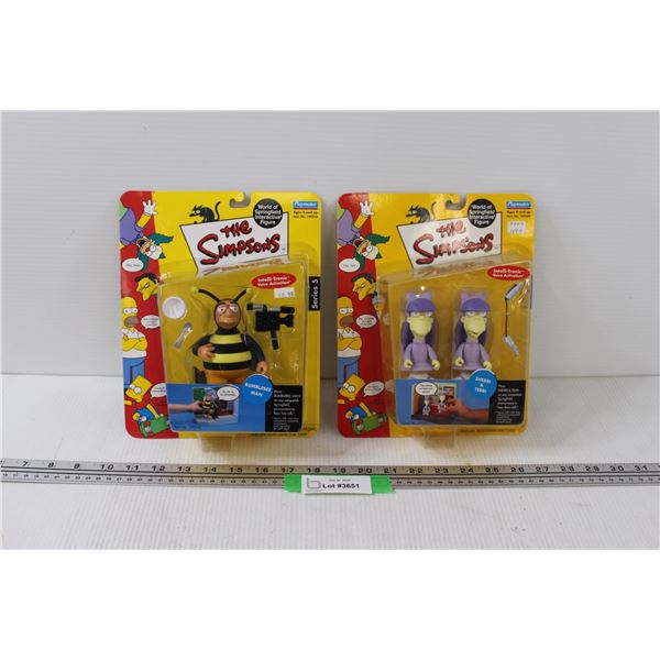 (2) Simpsons Figurines: Bumblebee Man, Sherri & Terri
