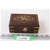 Image 1 : Small Wooden Box w/Inlay Filled w/Coins