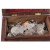 Image 4 : Small Wooden Box w/Inlay Filled w/Coins