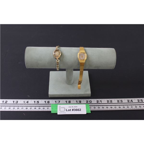 (2) Women's Watches: Royal Quartz & Caravelle