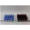 Image 1 : (12) Red Glass Shot Glasses, (12) Blue Shot Glasses