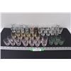 Image 1 : (30+) Shot Glasses: Colored Glass Variety & Clear Glass Assorted