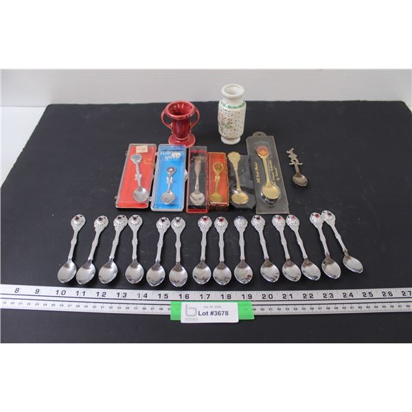 (14) Birth Stone Collector Spoons (Not Complete set, some repeat), Goofy Spoon, (6)Various Collector