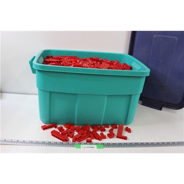 Rubbermaid Tote Full of Counting Building Blocks