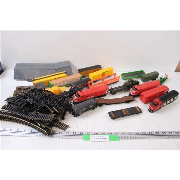 Train Car Set & Various Trailers & Tracks, as is