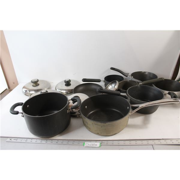 (7) Pots, Pan, (5) Lids - As Is