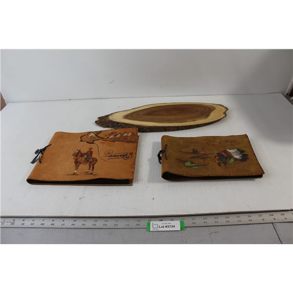 (2) Scrapbook/Picture Album, Wooden Board