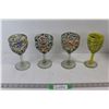 Image 1 : (4) Coloured Wine Glasses