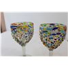 Image 2 : (4) Coloured Wine Glasses