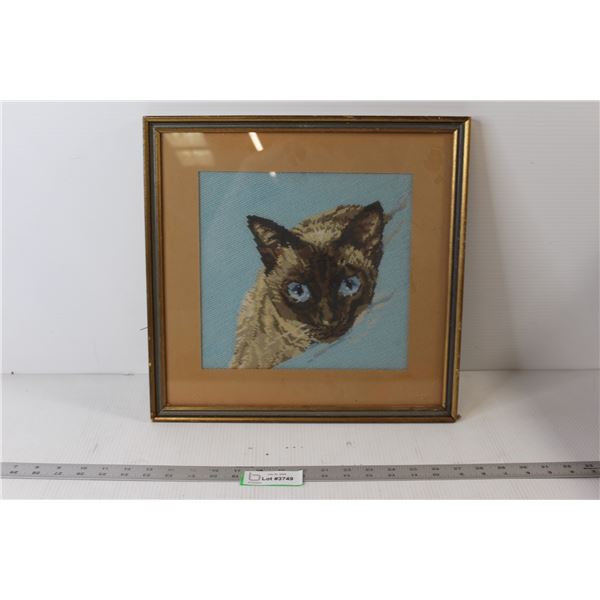 Stitching Art of a Cat by Valerie Mae Diehl Print - 15 1/2" x 15"