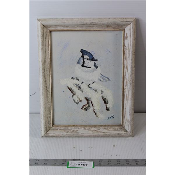 Bluejay Painting by L. Cockran - 11 1/2" x 14 1/2"
