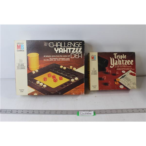 MB Games Challenge Yahtzee, MB Games Triple Yahtzee - Both As Is