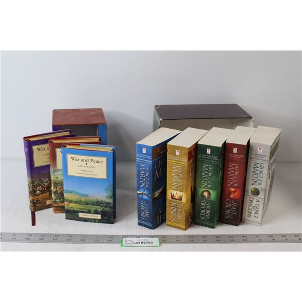 (5) Game Of Thrones Books, (3) War And Peace Books