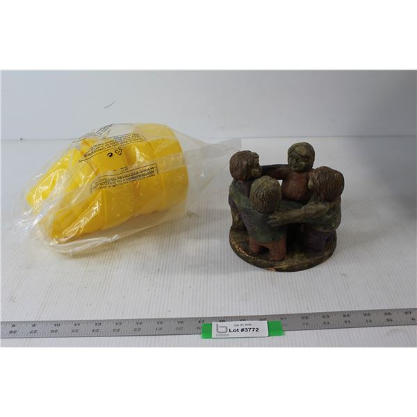 (2) Sealed Yellow Pots, Candle Decoration