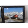 Image 6 : (5) Framed Train Pictures - Varying Sizes, Train Piggy Pain