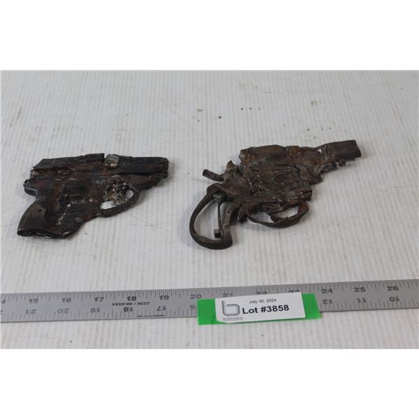 (2) Pistols That Went Through a Hydraulic Press