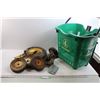 Image 1 : *Various Hard Solid Rubber Wheels, Casters, Galvanized Plates & Wheeled Shopping Basket (Pull Handle