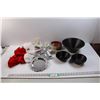 Image 1 : Various Items - Santa's Sack, Platters, Ashtray, Hangers, Percaline Flowers, Pliers & (5 pc) Salad B