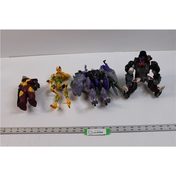 Transformers Beast Wars - Optimus Primal, Predacon Megatron, Cheetor, Finback Shell (As is Condition
