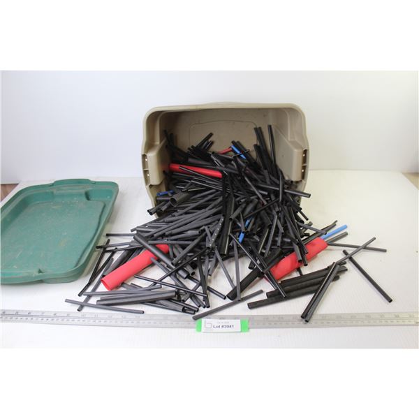 Tote w/Lid - Large Assortment of Heat Shrink Tubing