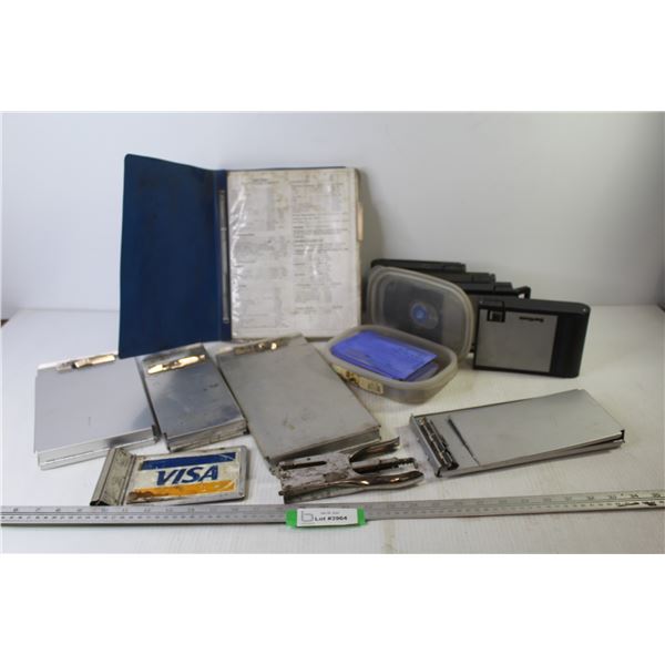 Aluminum Form Holders - Credit Card Swipers - Stapler - Cash rates Booklet