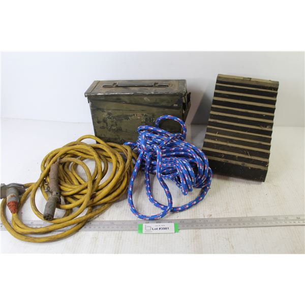 Ammo Tin - 4 Pin Trailer Cord - Wheel Cock - 1/2" Braided Rope