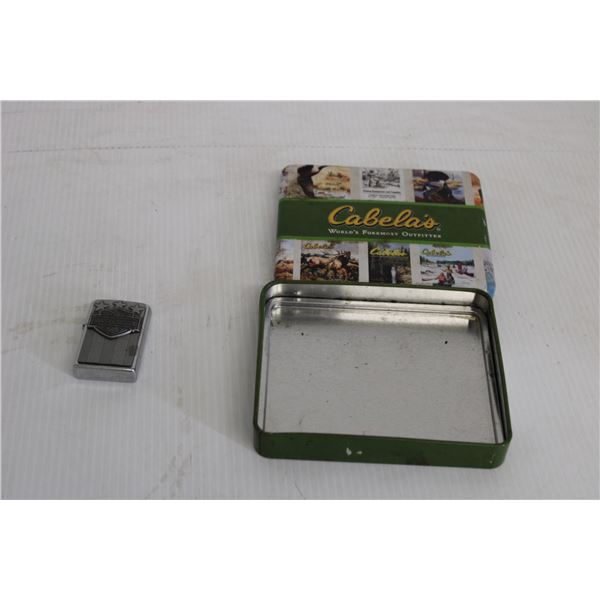 Empty Cabela's Tin - Harley Davidson Zippo Lighter